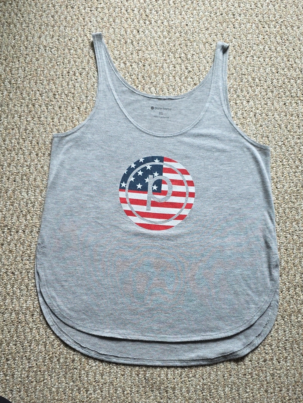 Pure Barre Heather Gray Americana Logo Tank Top